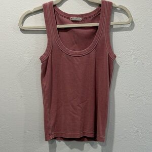 Marine Layer Ribbed Tank Top in Dusty Rose